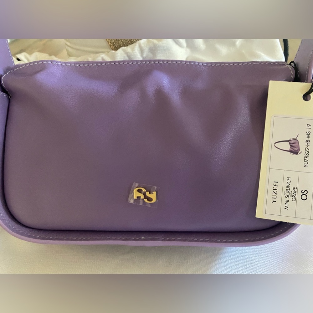 NWT Yuzefi Grape Mini Scrunch bag